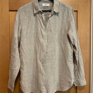 Uniqlo Beige Linen Shirt